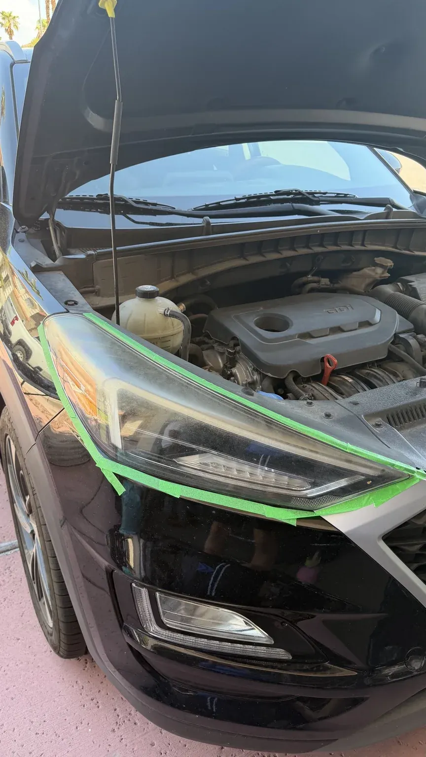 Headlight before restoration